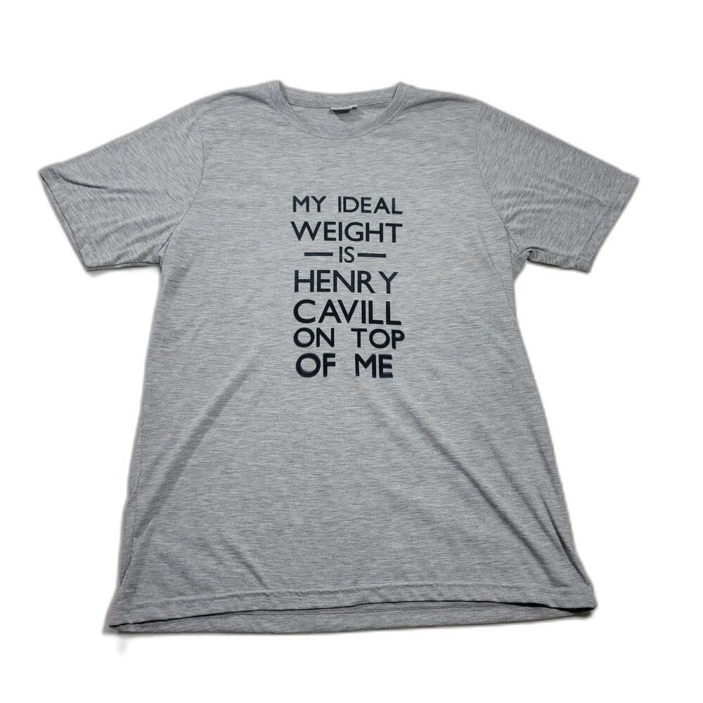 Always Blanks Women's "Henry Cavill" SS Tee Shirt Gray L